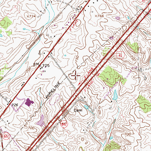 Topographic Map of Middletown Elementary School, VA