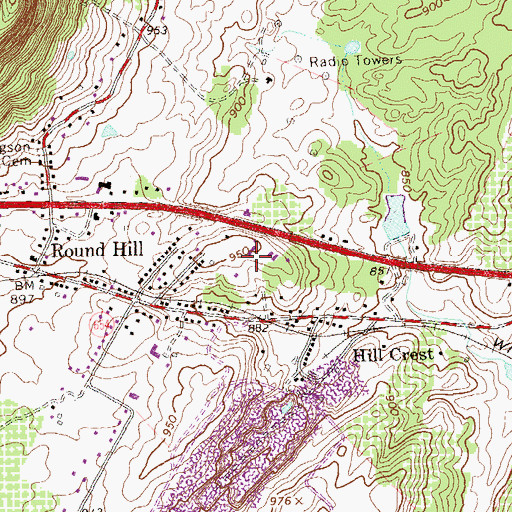 Topographic Map of Rosedale Christian Academy, VA