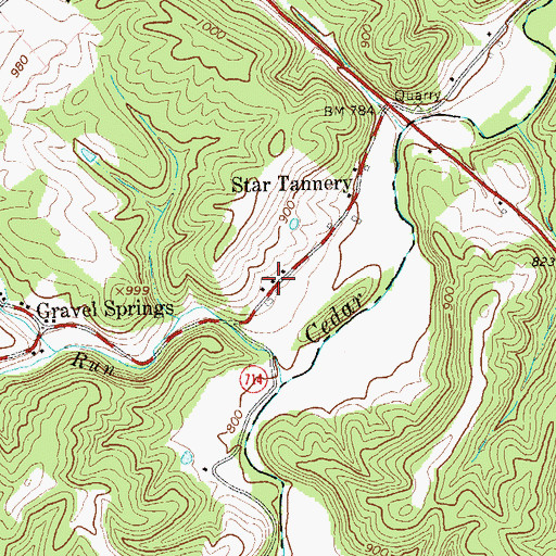 Topographic Map of Star Tannery Post Office, VA