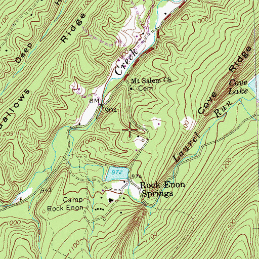 Topographic Map of Sunset Hill, VA