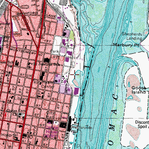 Topographic Map of Founders Park, VA