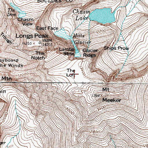 Topographic Map of The Loft, CO