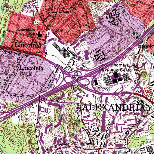 Topographic Map of Interchange 3, VA