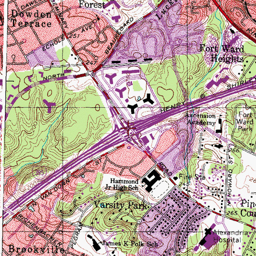 Topographic Map of Interchange 4, VA