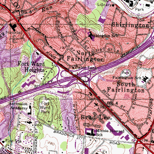 Topographic Map of Interchange 5, VA