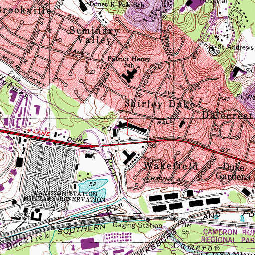 Topographic Map of The Shops of Foxchase Shopping Center, VA