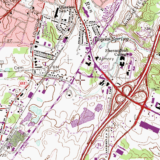 Topographic Map of Apple Blossom Center Shopping Center, VA