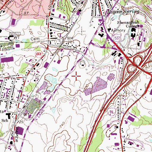 Topographic Map of Apple Blossom Corners Shopping Center, VA