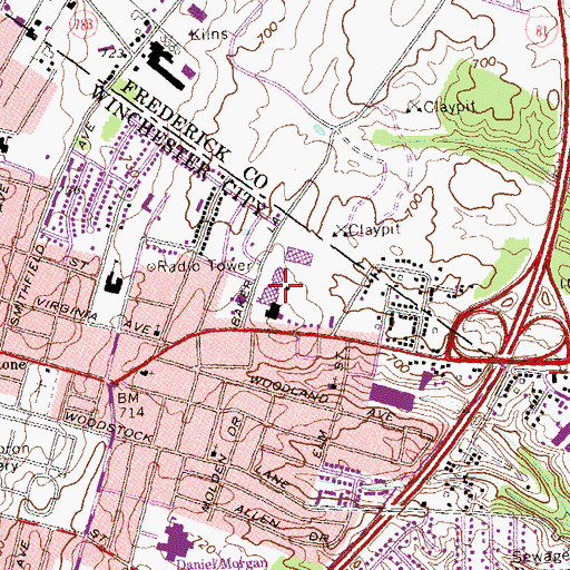 Topographic Map of Apple Valley Square Shopping Center, VA
