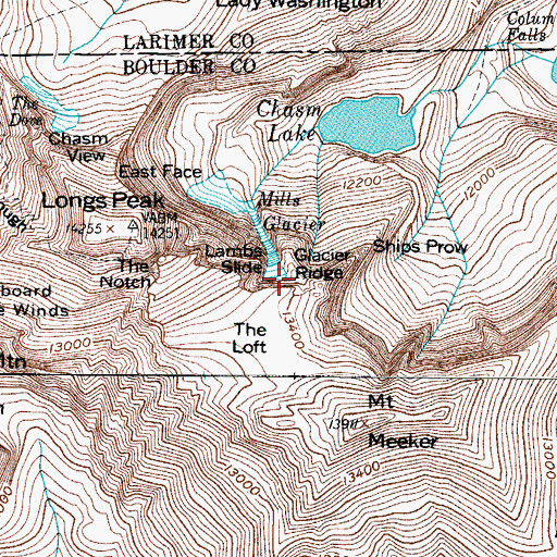 Topographic Map of Glacier Ridge, CO