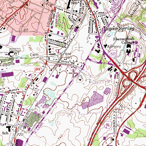 Topographic Map of Featherbed Lane Plaza Shopping Center, VA