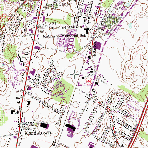 Topographic Map of Frederick Douglass Elementary School, VA