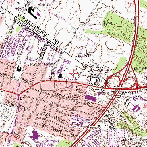Topographic Map of Northpark Shopping Center, VA
