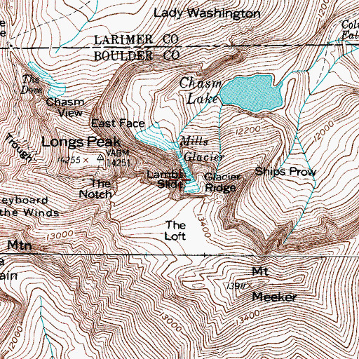 Topographic Map of Lambs Slide, CO