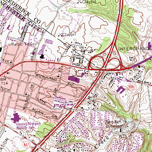 Topographic Map of Pharmhouse Shopping Center, VA