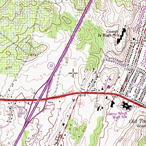 Topographic Map of Winchester Medical Center, VA