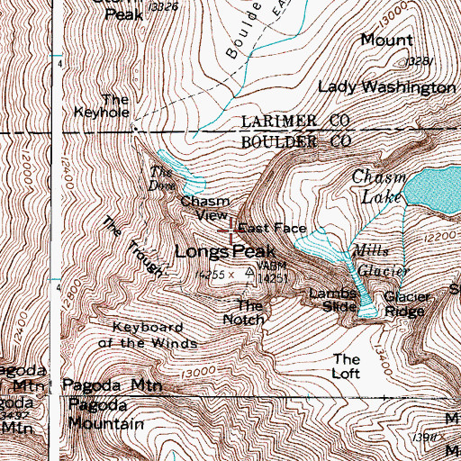 Topographic Map of East Face, CO