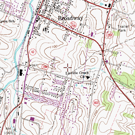 Topographic Map of Broadway High School, VA