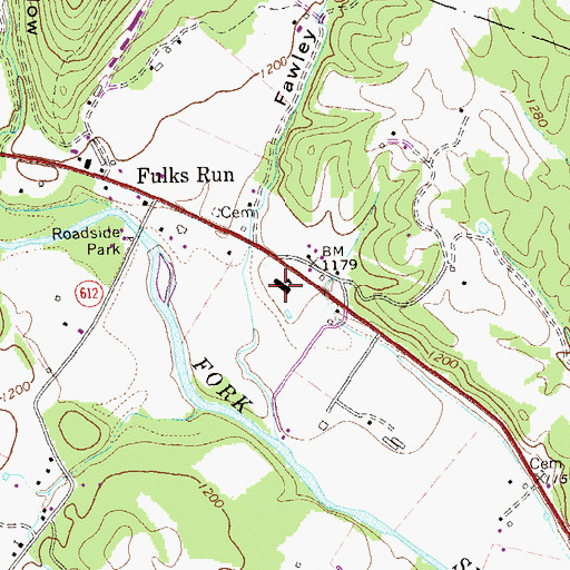 Topographic Map of Fulks Run Elementary School, VA