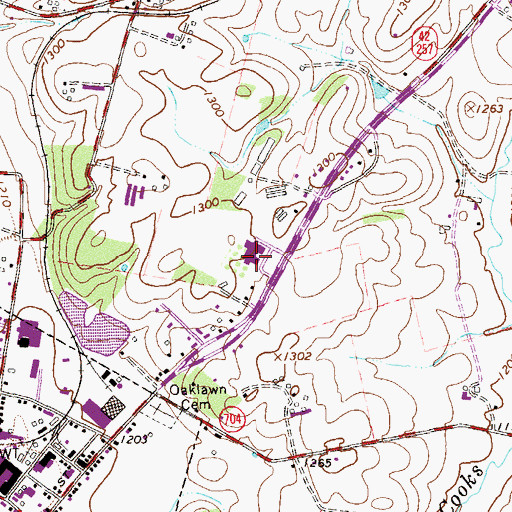 Topographic Map of John Wayland Intermediate School, VA