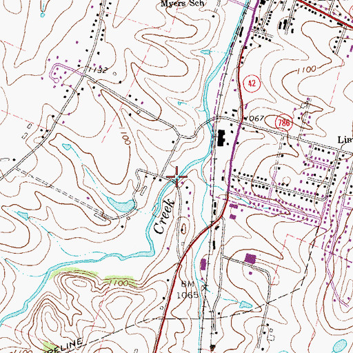 Topographic Map of Linville Creek Bridge, VA