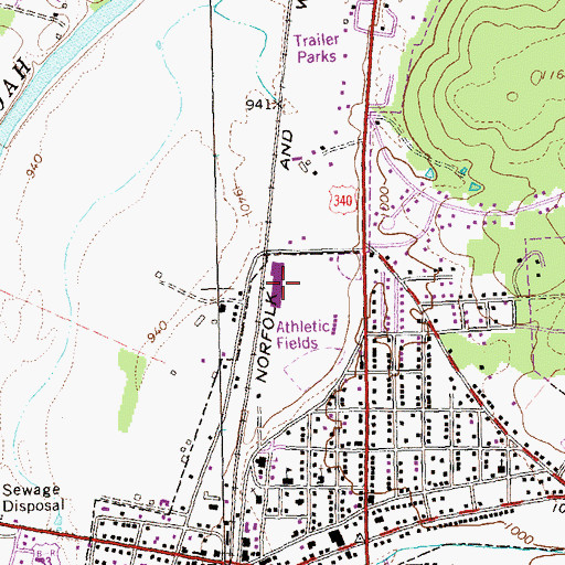 Topographic Map of Shenelk Plaza Shopping Center, VA