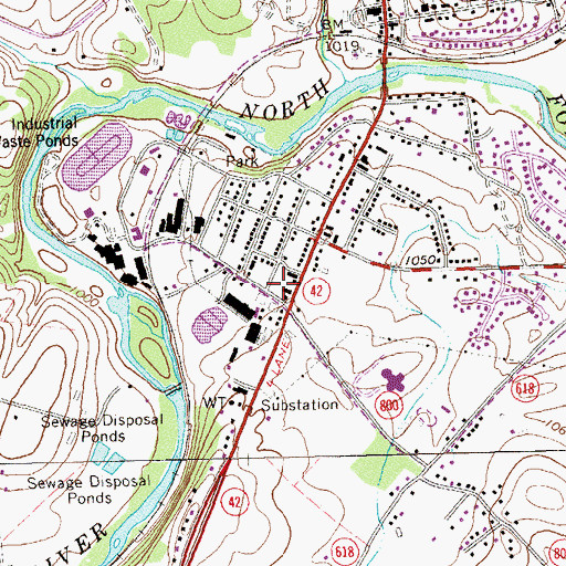 Topographic Map of Timberville Municipal Building, VA