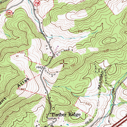 Topographic Map of Canaan Hill, VA