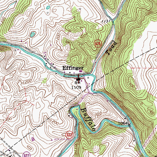 Topographic Map of Effinger Elementary School, VA