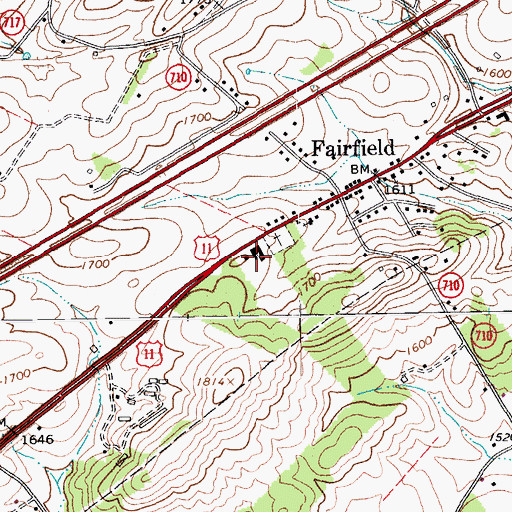 Topographic Map of Fairfield Elementary School, VA