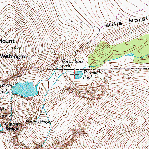 Topographic Map of Peacock Pool, CO