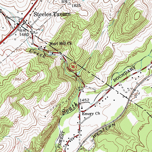 Topographic Map of Glenn Falls, VA