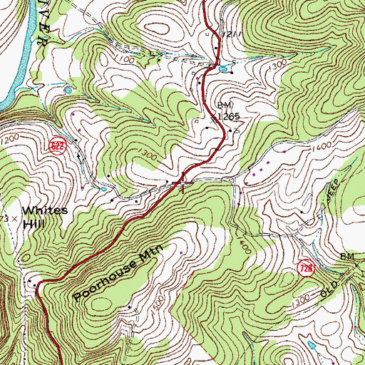 Topographic Map of Grand View School (historical), VA