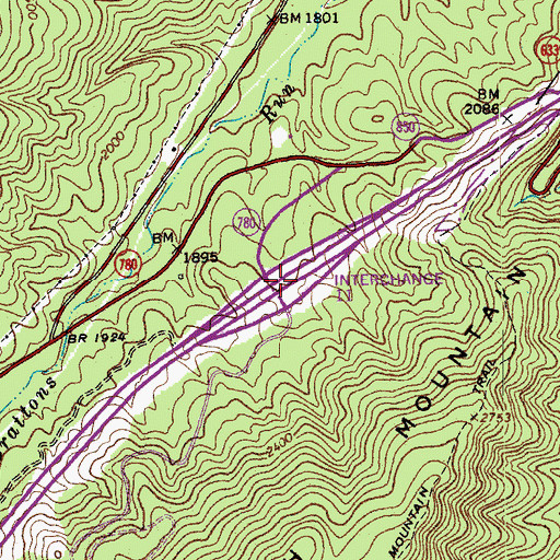 Topographic Map of Interchange 43, VA