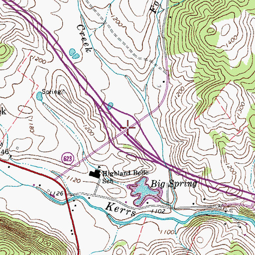 Topographic Map of Interchange 50, VA