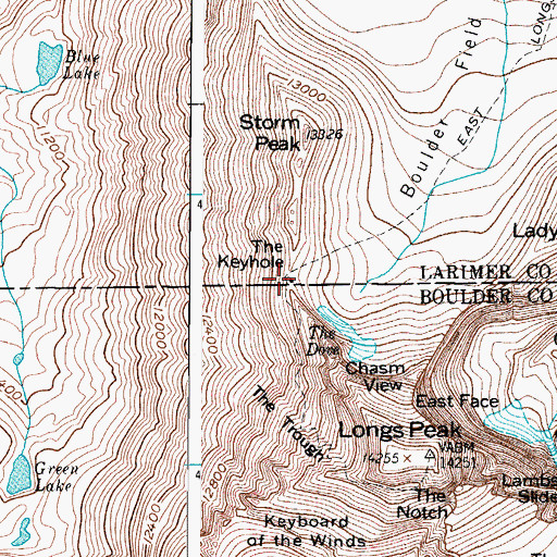 Topographic Map of The Keyhole, CO