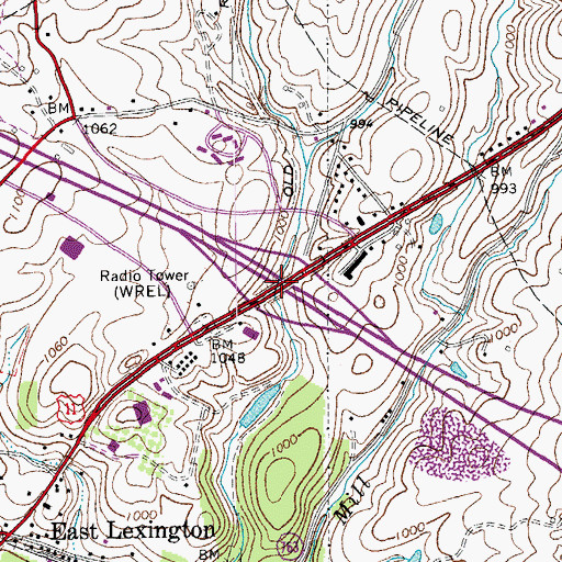 Topographic Map of Interchange 55, VA