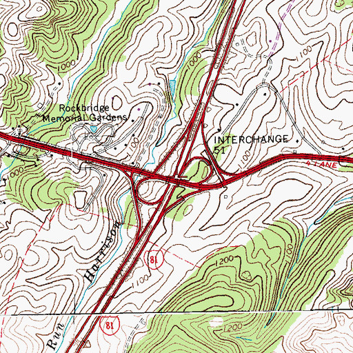 Topographic Map of Interchange 188, VA