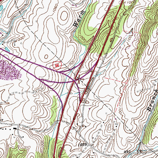 Topographic Map of Interchange 191, VA