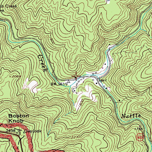 Topographic Map of Irish Creek Mission, VA