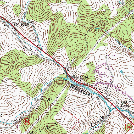 Topographic Map of Monmouth School (historical), VA