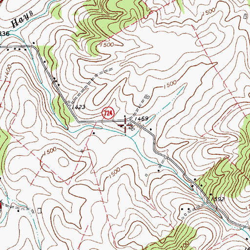 Topographic Map of Mulberry Grove, VA