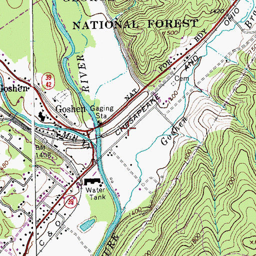 Topographic Map of The Pastures, VA