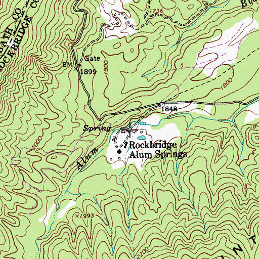 Topographic Map of Rockbridge Alum Springs Historic District, VA