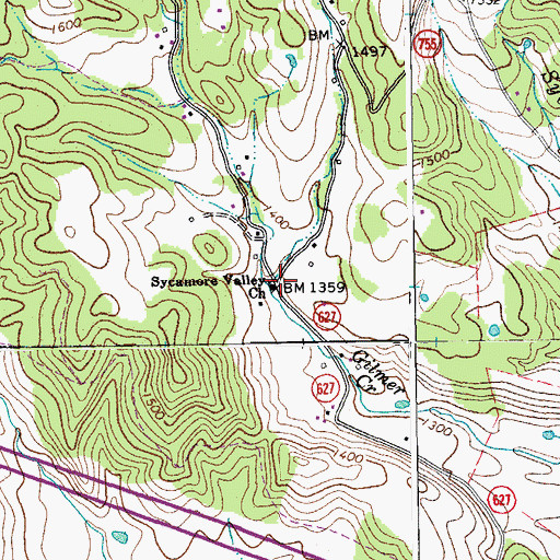 Topographic Map of Sycamore Valley, VA
