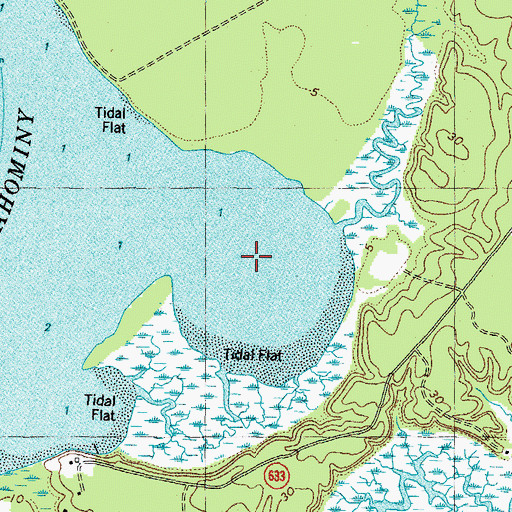 Topographic Map of Buzzard Bay, VA
