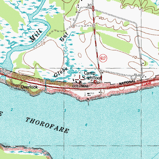 Topographic Map of Camp Lightfoot, VA