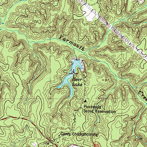 Topographic Map of Deer Lake, VA