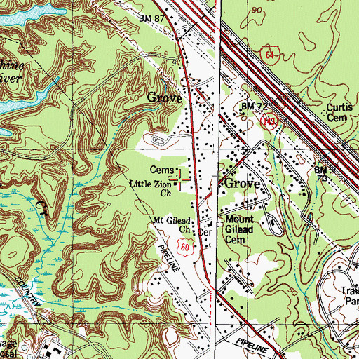 Topographic Map of Little Zion Church, VA