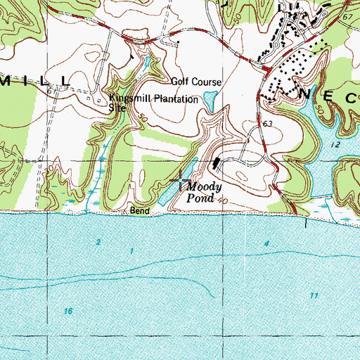 Topographic Map of Moody Pond, VA